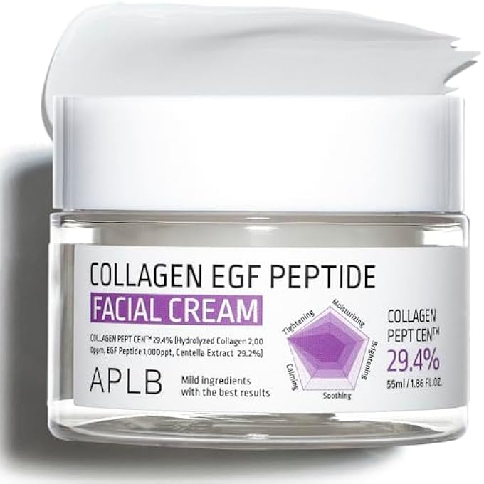 APLB كريم الوجه كولاجين EGF ببتيد | كولاجين بيبت سن 29.4% 1.86 أونصة سائلة/العناية بالبشرة الكورية، العناية بالمرونة، الترطيب العميق، تنشيط البشرة بلطف وتحسين نسيج البشرة - Image 1